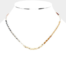 Load image into Gallery viewer, White Metal Beads Pointed Faceted Beaded Necklace

