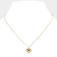 Load image into Gallery viewer, White Beads Station Metal Heart Pendant Necklace
