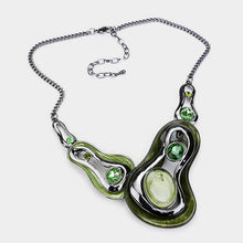 Load image into Gallery viewer, Hematite Oval Gem Accented Necklace
