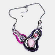 Load image into Gallery viewer, Hematite Oval Gem Accented Necklace
