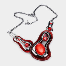 Load image into Gallery viewer, Hematite Oval Gem Accented Necklace
