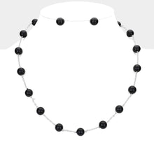 Load image into Gallery viewer, Silver Pearl Station Necklace
