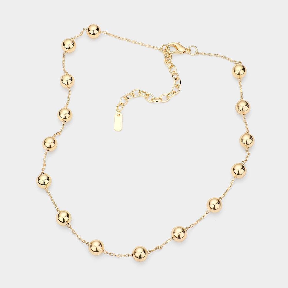 Gold Metal Station Necklace - Jewelry Store by Erik Rayo