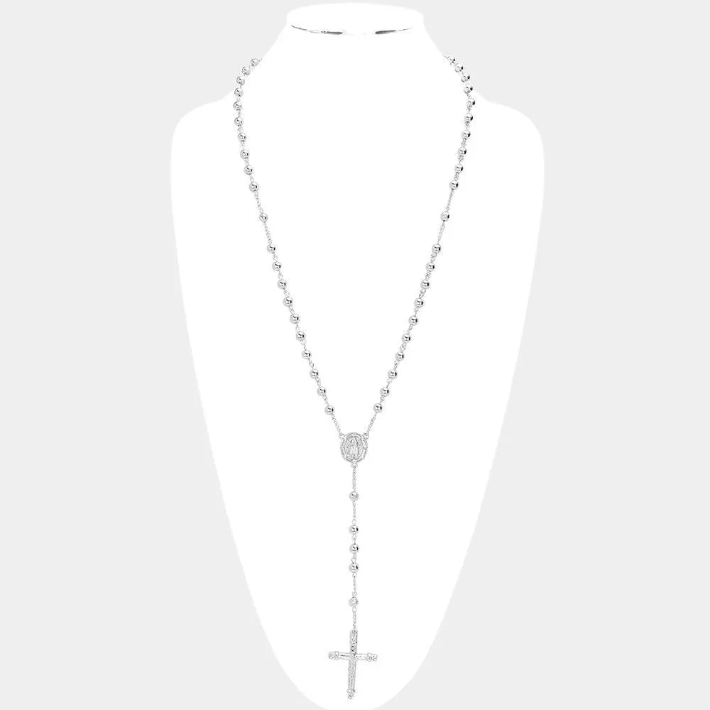 Crucifix Pendant Beaded Y Rosary Necklace - Jewelry Store by Erik Rayo