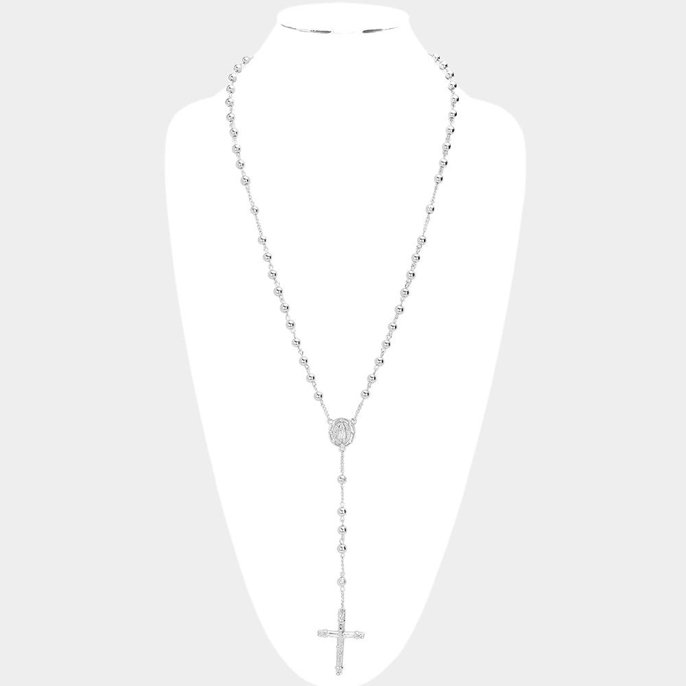 Crucifix Pendant Beaded Y Rosary Necklace