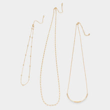 Load image into Gallery viewer, Mustard 3PCS - Thread Wrapped Metal Detachable Chain Necklace
