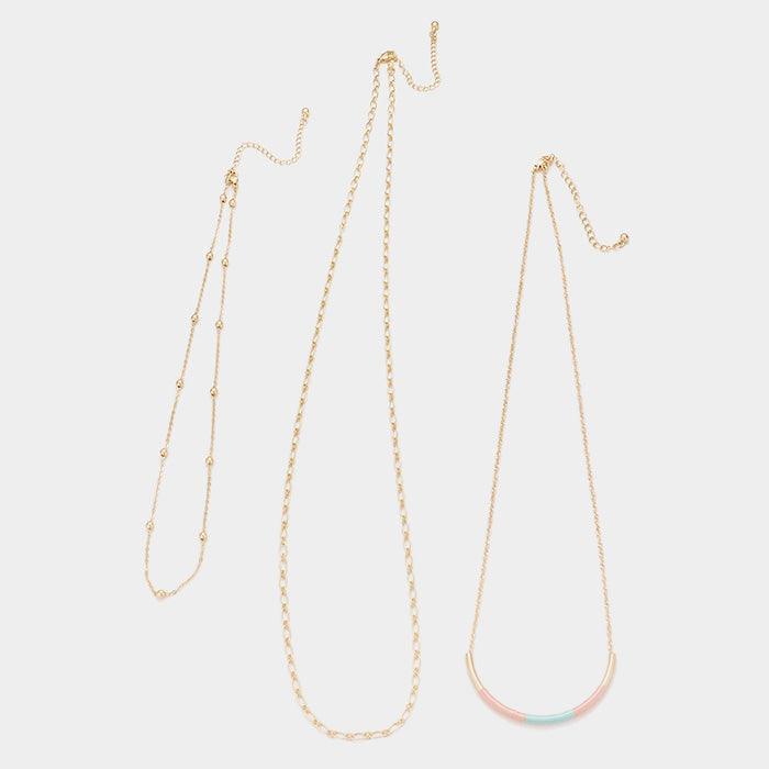 3PCS - Thread Wrapped Metal Detachable Chain Necklace - Jewelry Store by Erik Rayo