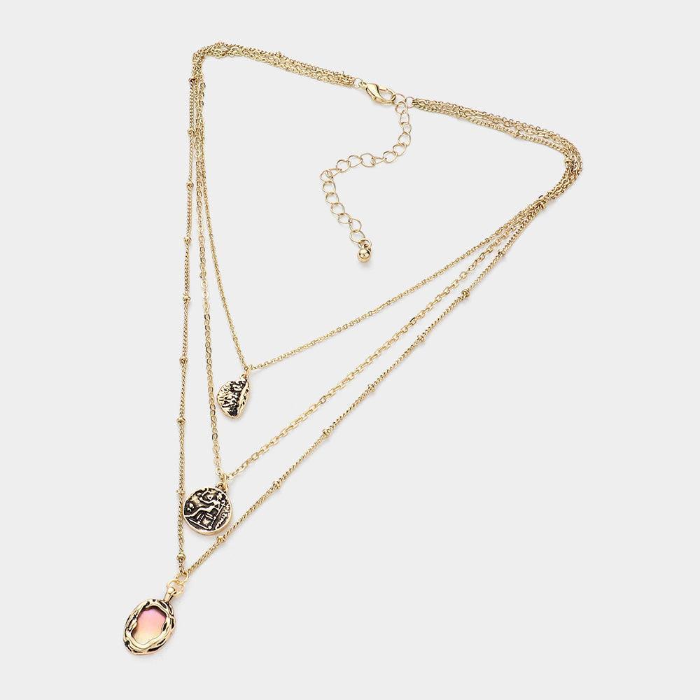 Gold Coin Pendants Layered Necklace - Jewelry Store by Erik Rayo