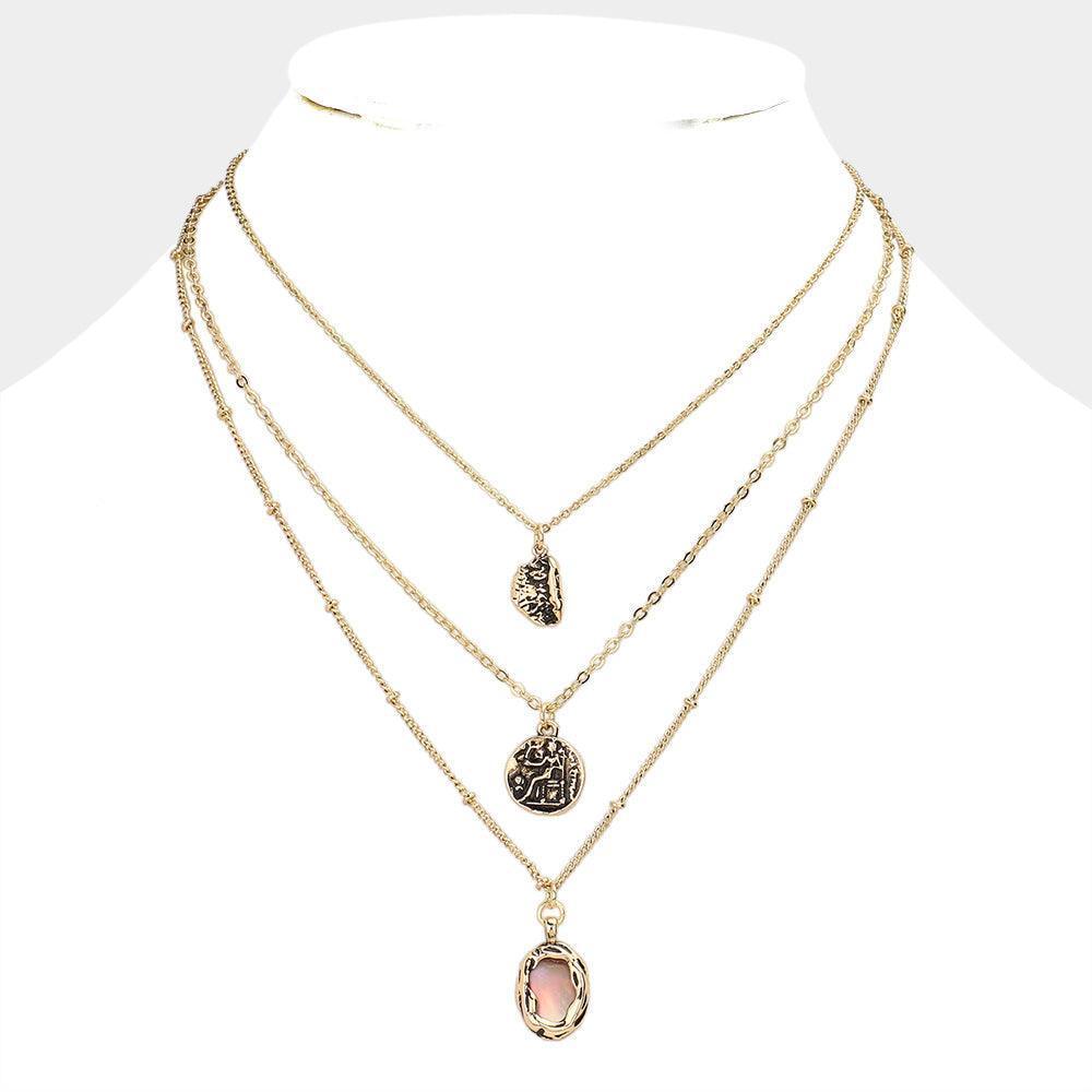 Gold Coin Pendants Layered Necklace - Jewelry Store by Erik Rayo