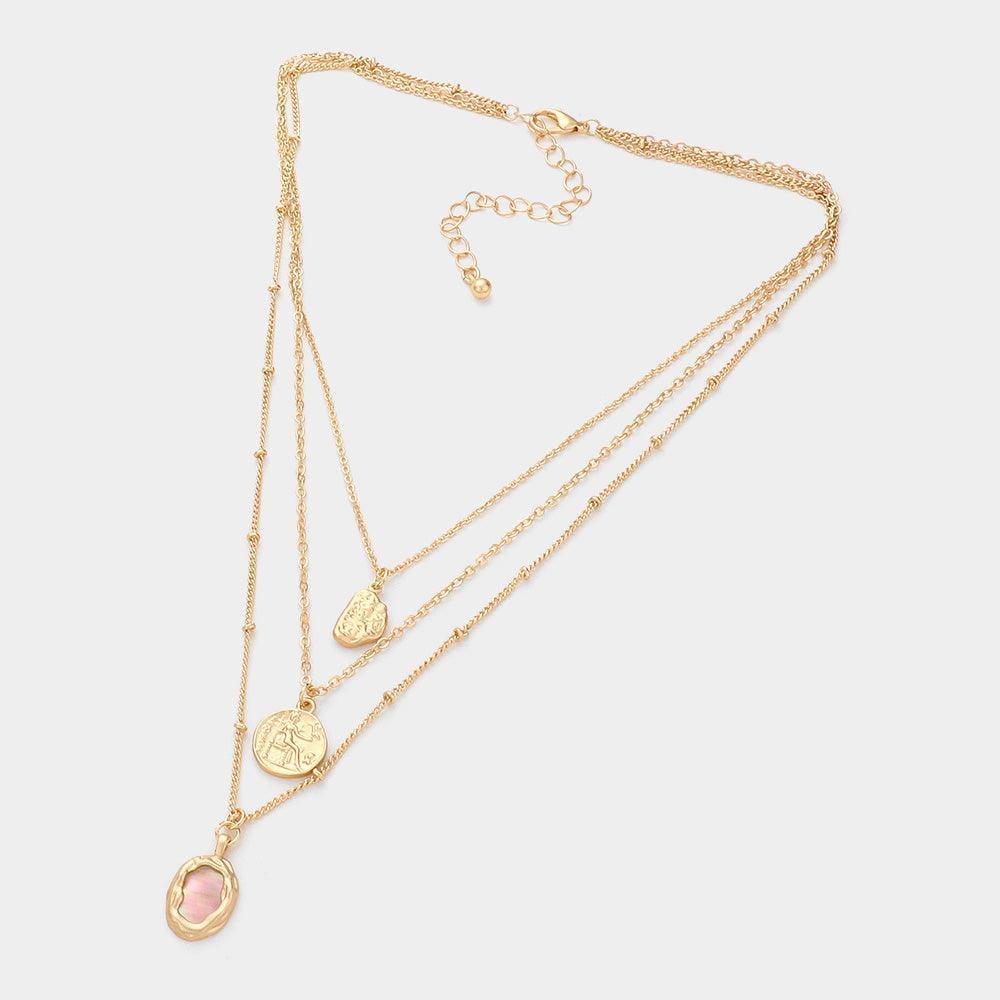 Gold Coin Pendants Layered Necklace - Jewelry Store by Erik Rayo