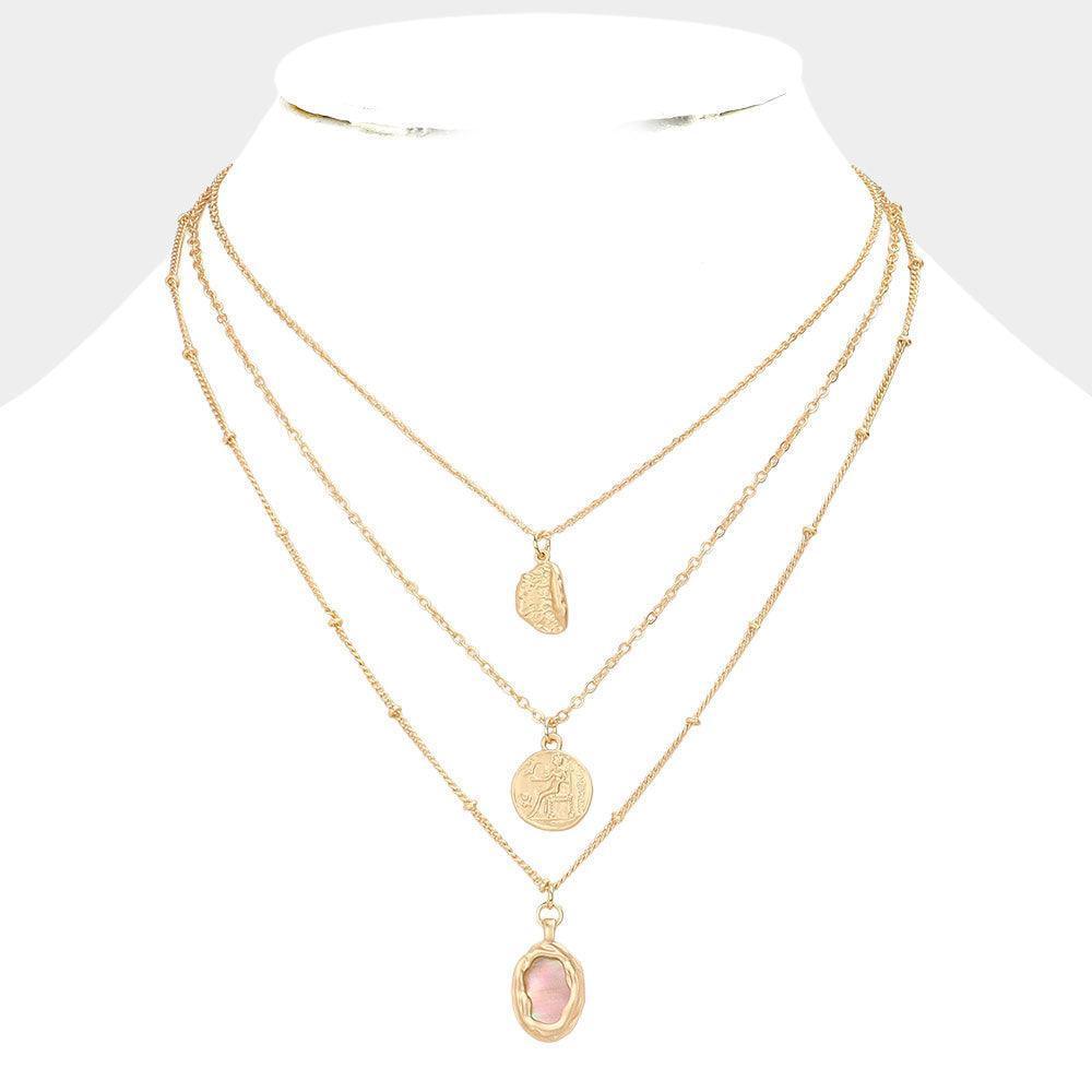 Gold Coin Pendants Layered Necklace - Jewelry Store by Erik Rayo