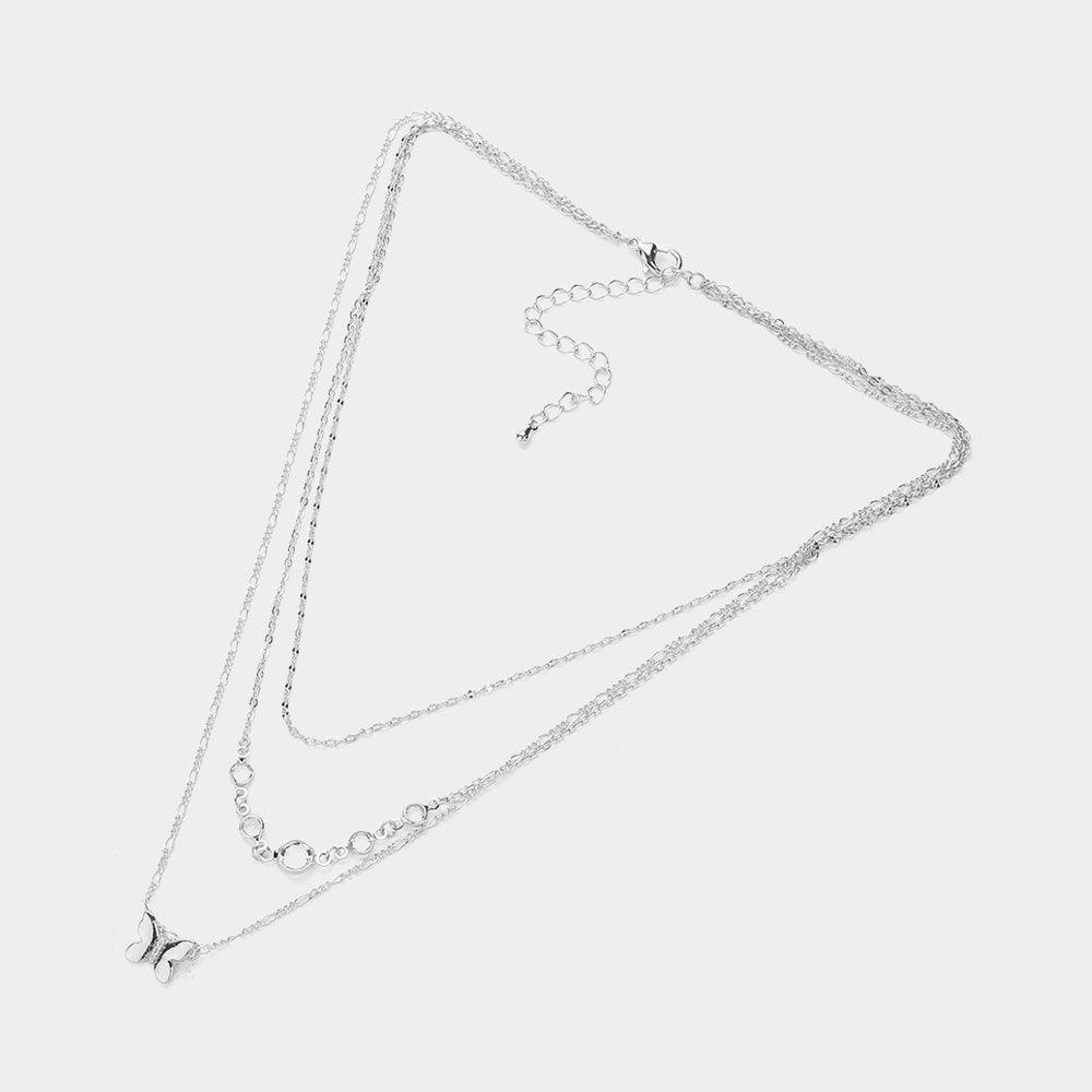 Butterfly Pointed Triple Layered Necklace - Jewelry Store by Erik Rayo