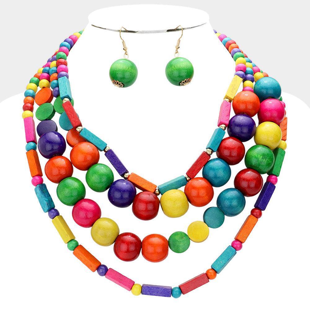 Wooden Beaded Multi Layered Necklace - Jewelry Store by Erik Rayo