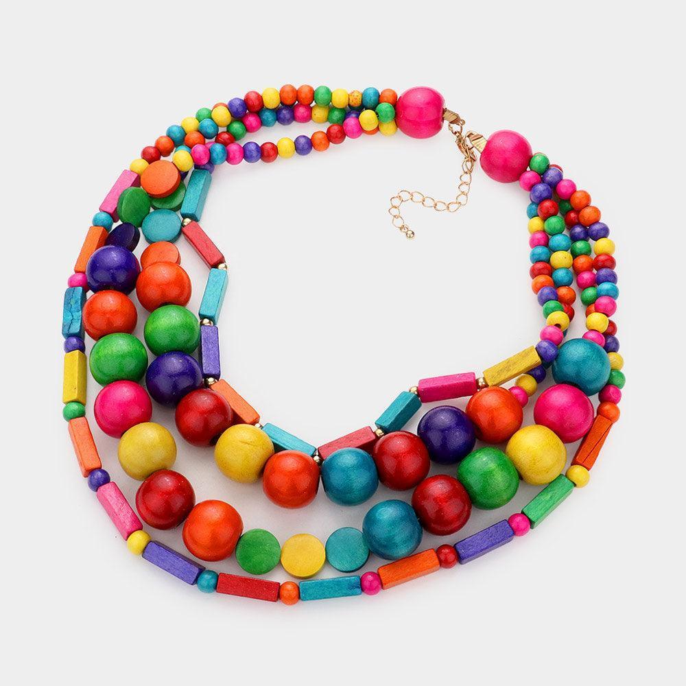 Wooden Beaded Multi Layered Necklace - Jewelry Store by Erik Rayo