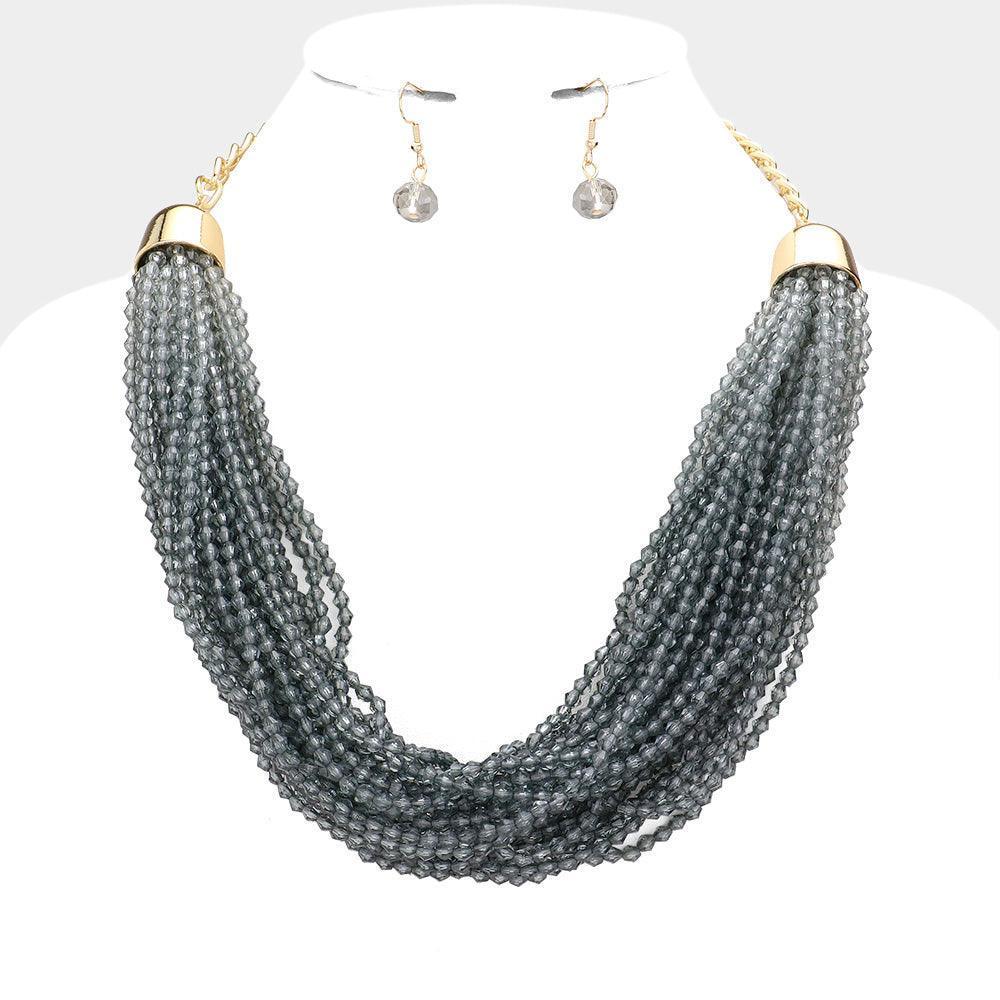 Faceted Beaded Multi Layered Necklace - Jewelry Store by Erik Rayo