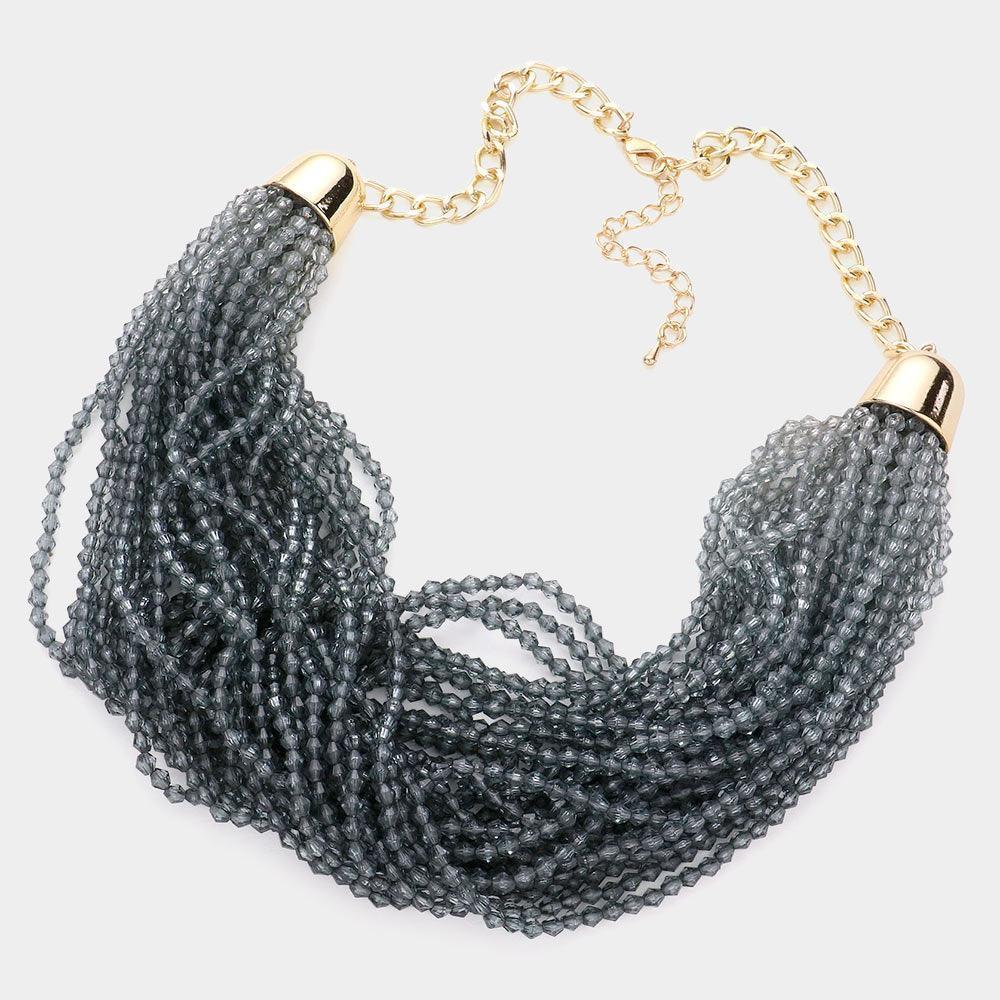Faceted Beaded Multi Layered Necklace - Jewelry Store by Erik Rayo