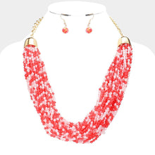 Load image into Gallery viewer, Red Faceted Beaded Multi Layered Necklace
