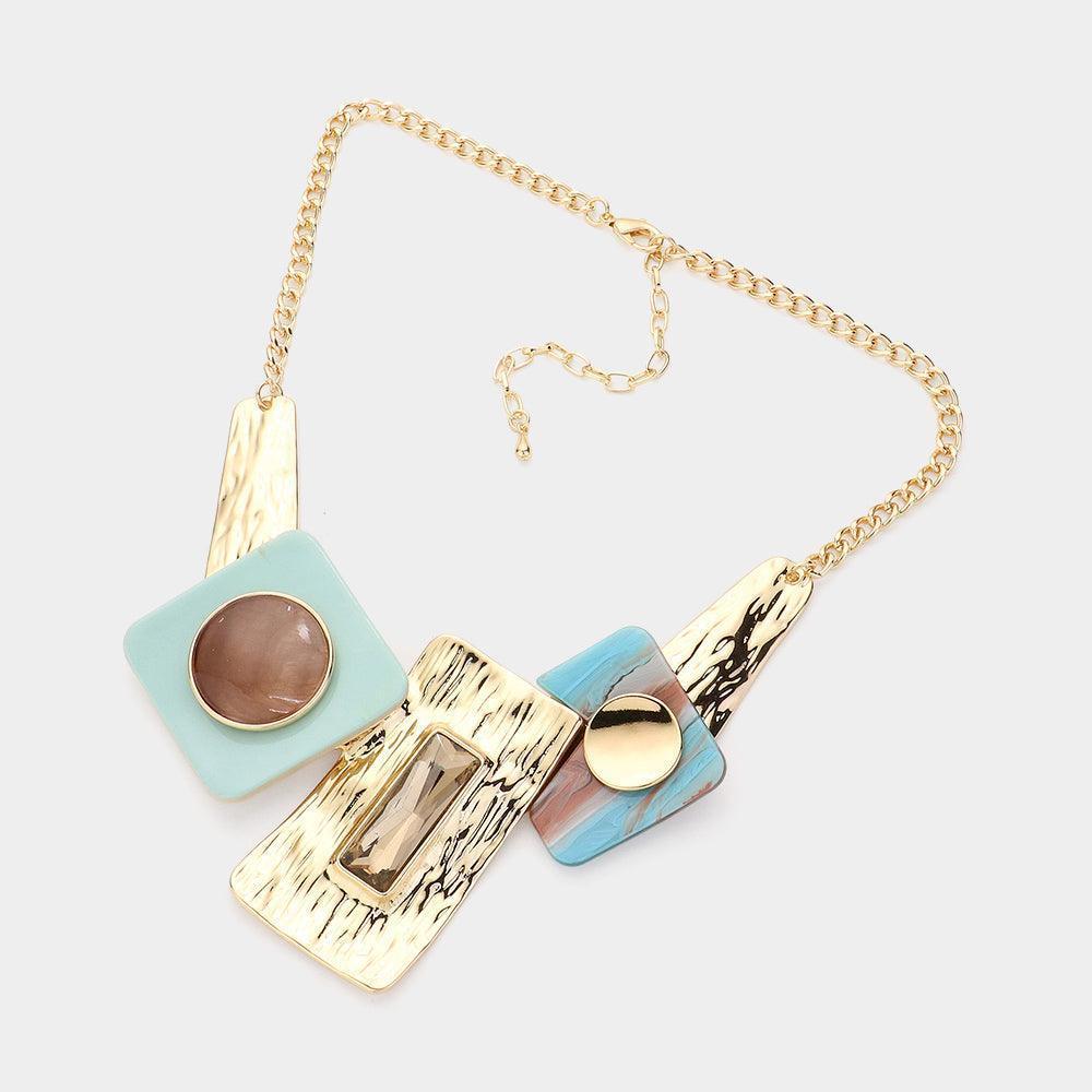 Gold Acetate Abstract Object Statement Necklace - Jewelry Store by Erik Rayo