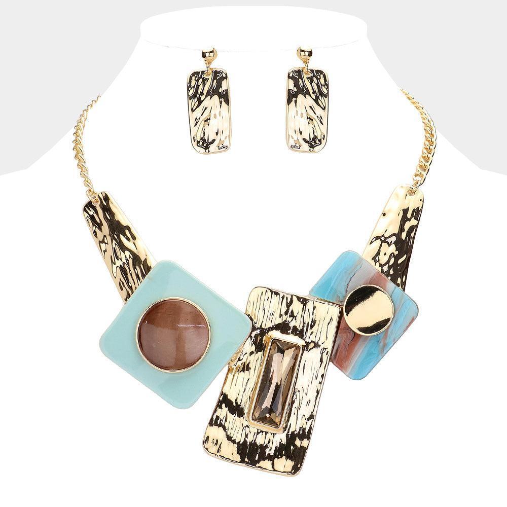 Gold Acetate Abstract Object Statement Necklace - Jewelry Store by Erik Rayo