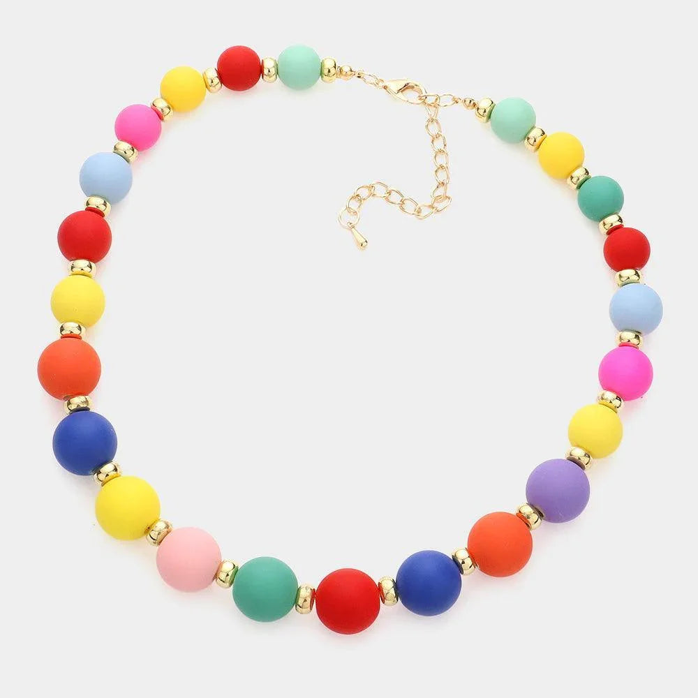 Colored Ball Cluster Necklace - Jewelry Store by Erik Rayo