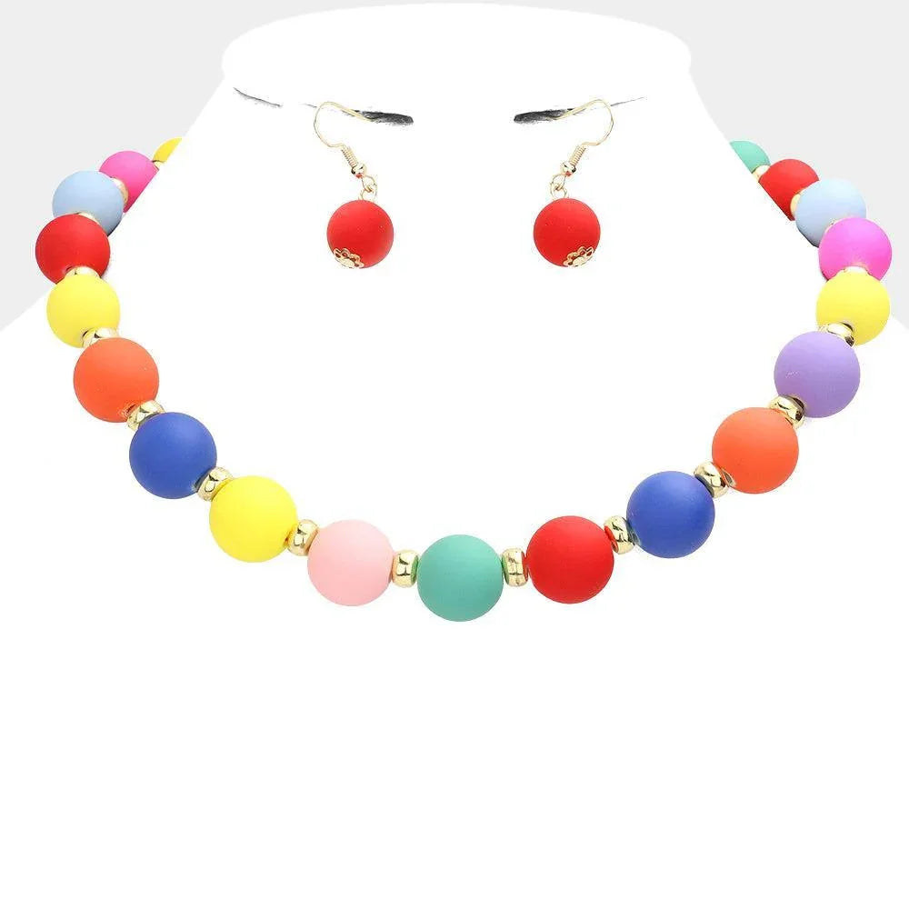 Colored Ball Cluster Necklace - Jewelry Store by Erik Rayo