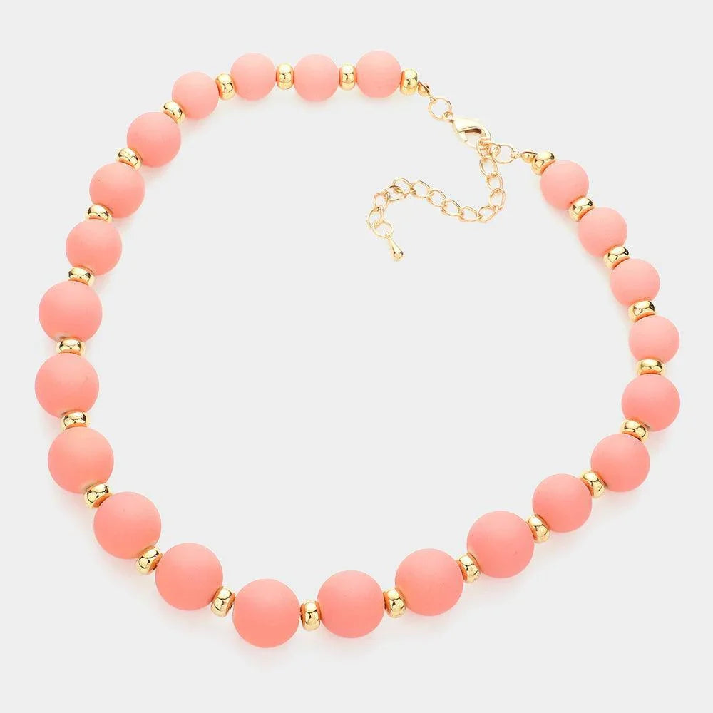 Pink Colored Ball Cluster Necklace - Jewelry Store by Erik Rayo