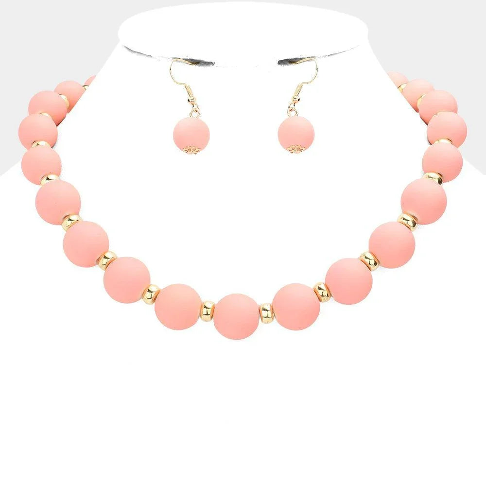 Pink Colored Ball Cluster Necklace - Jewelry Store by Erik Rayo