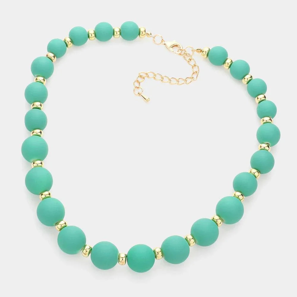 Turquoise Colored Ball Cluster Necklace - Jewelry Store by Erik Rayo