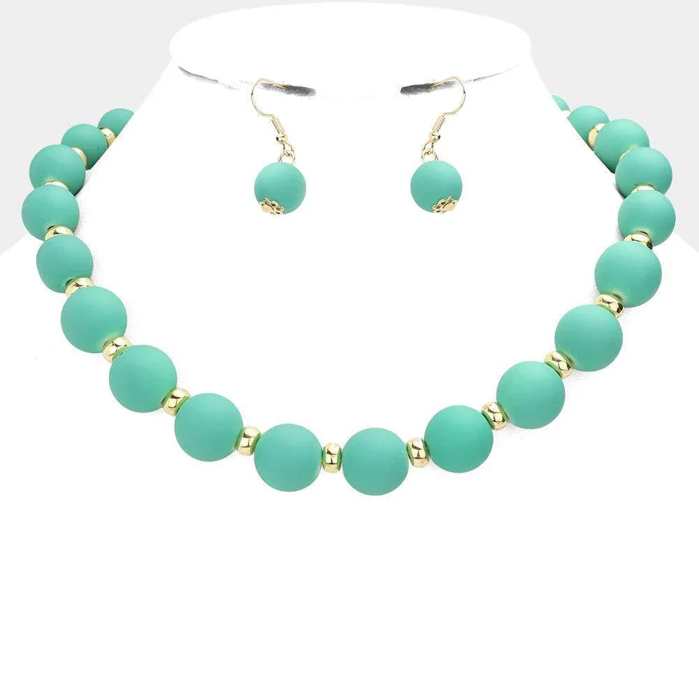 Turquoise Colored Ball Cluster Necklace - Jewelry Store by Erik Rayo