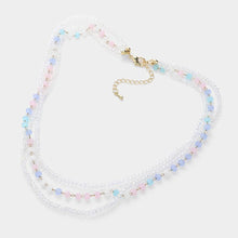 Load image into Gallery viewer, White Triple Layered Faceted Beaded Necklace
