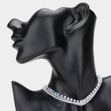 Load image into Gallery viewer, White Triple Layered Faceted Beaded Necklace
