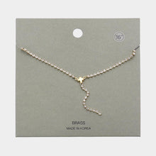 Load image into Gallery viewer, Gold Brass Metal Dainty Rhinestone Chain Cross Pendant Necklace
