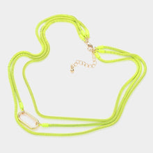 Load image into Gallery viewer, Yellow Open Metal Oval Accented Colored Chain Layered Necklace
