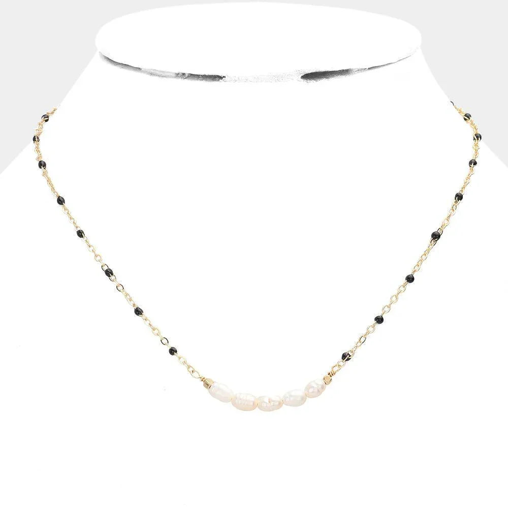 Black Pearl Seed Beads Necklace - Jewelry Store by Erik Rayo
