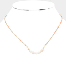 Load image into Gallery viewer, Orange Pearl Seed Beads Necklace
