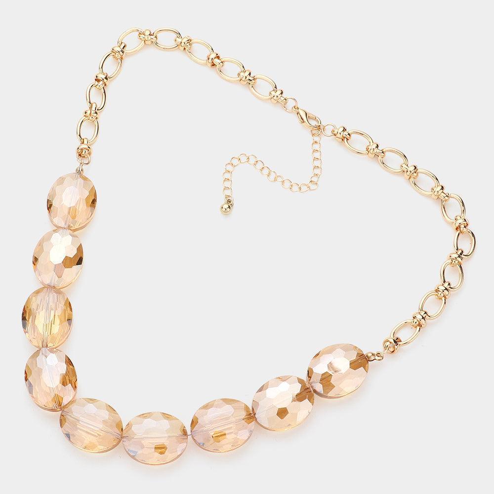Faceted Oval Stone Cluster Necklace - Jewelry Store by Erik Rayo