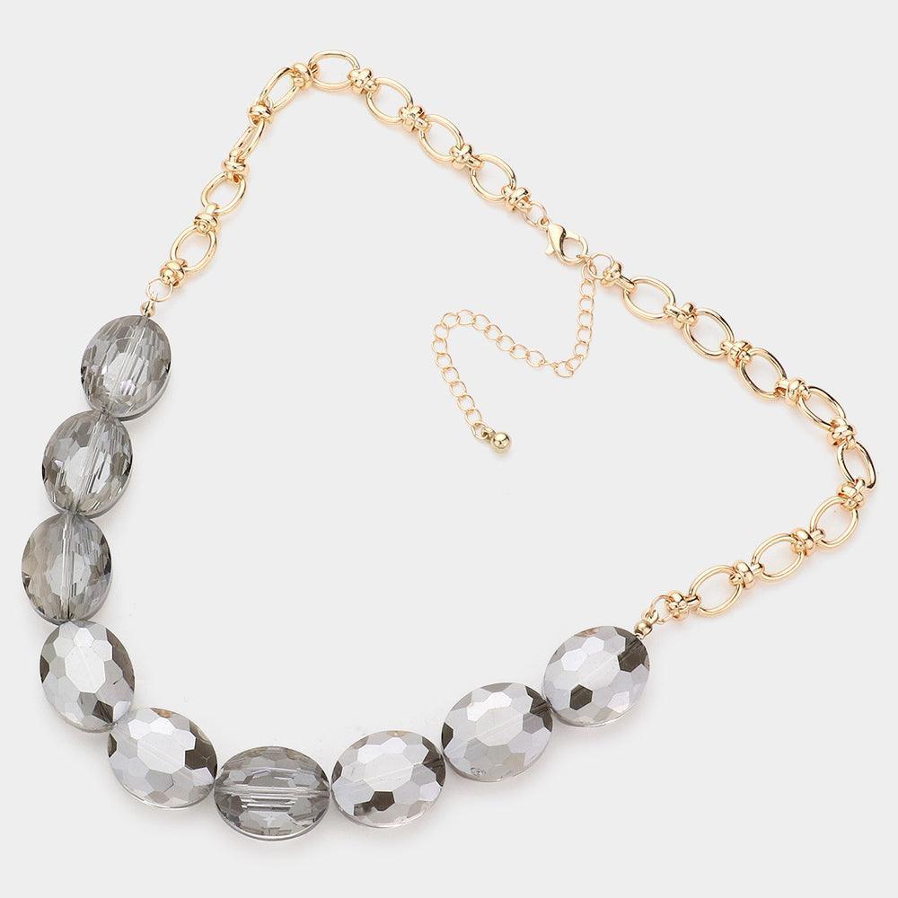 Faceted Oval Stone Cluster Necklace - Jewelry Store by Erik Rayo