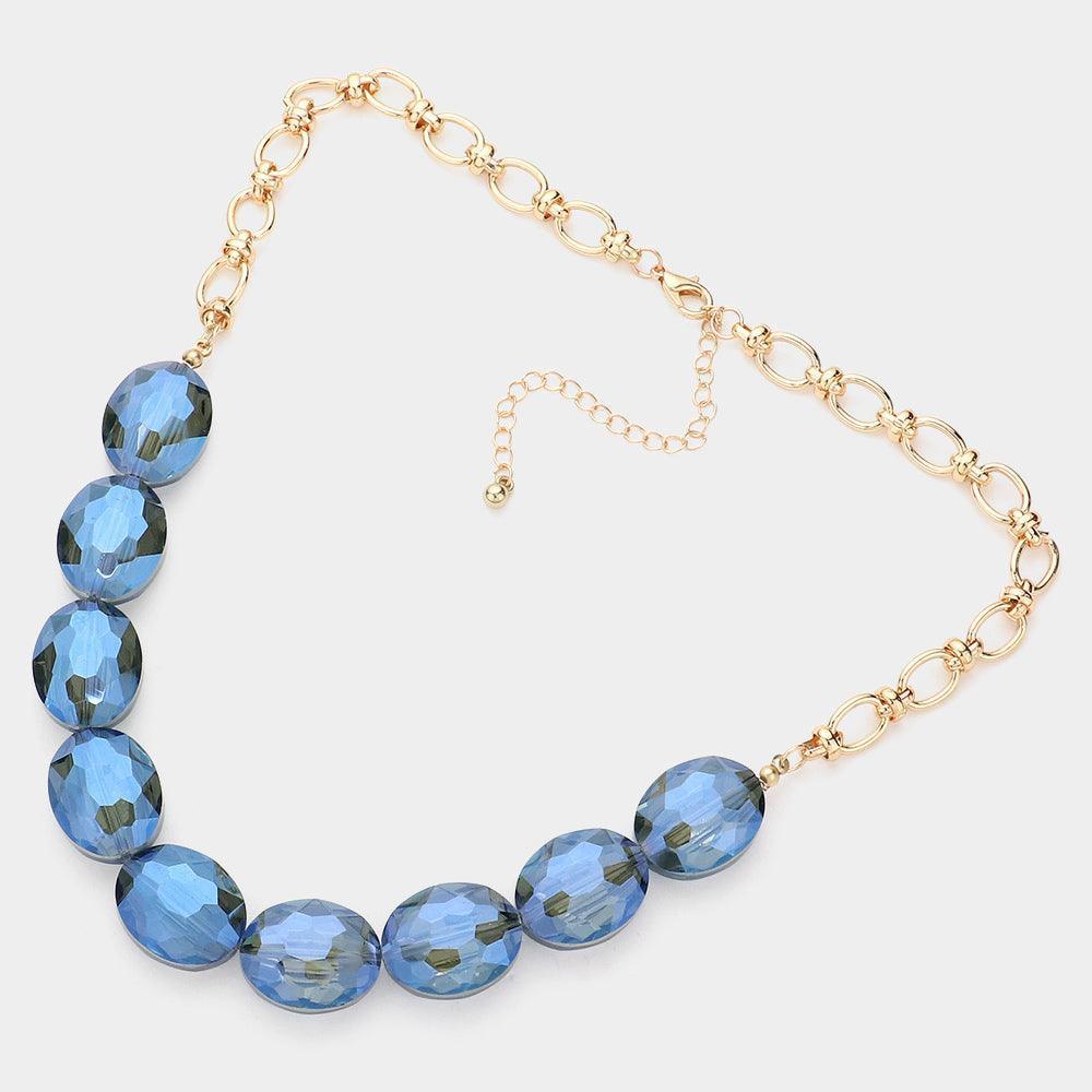 Faceted Oval Stone Cluster Necklace - Jewelry Store by Erik Rayo