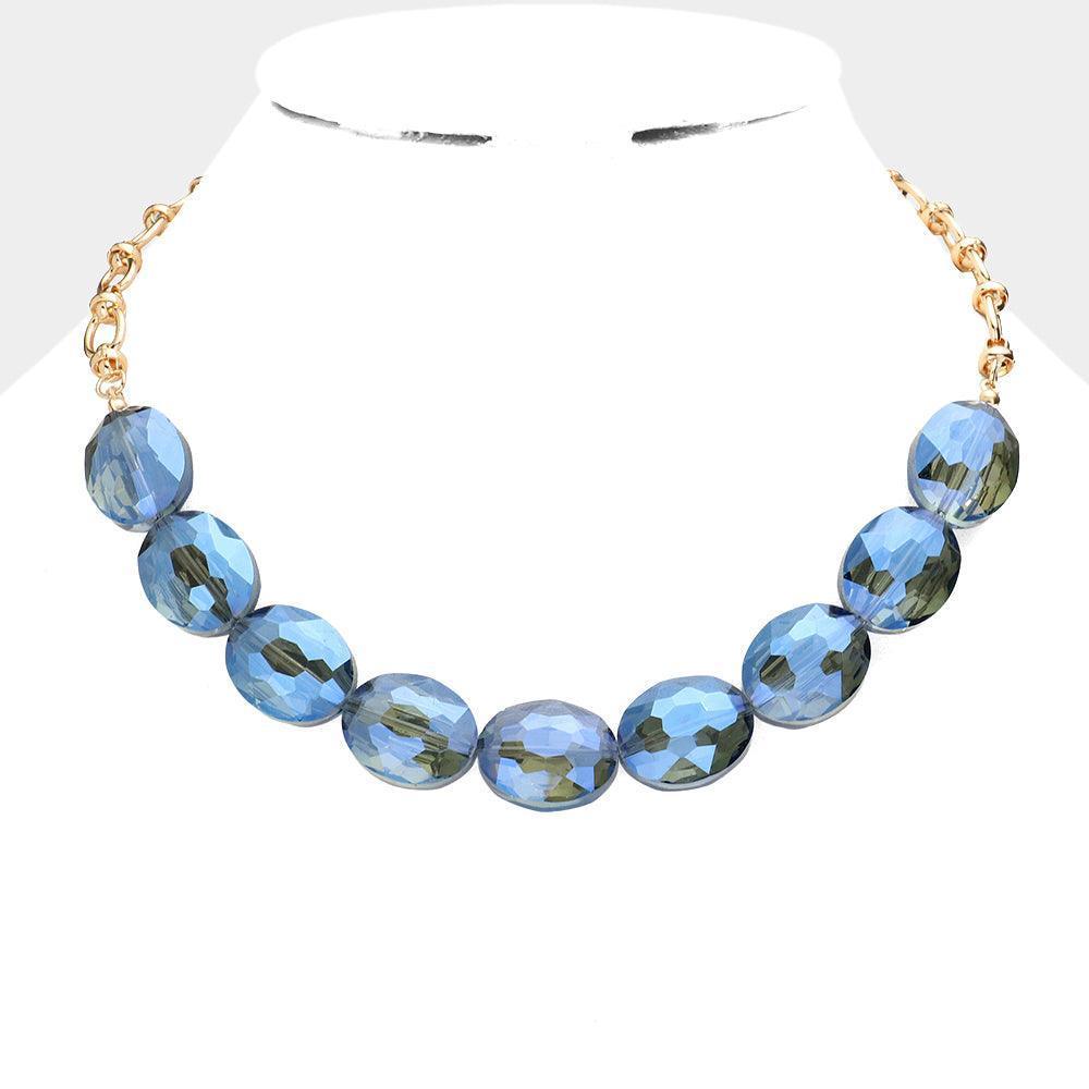 Faceted Oval Stone Cluster Necklace - Jewelry Store by Erik Rayo
