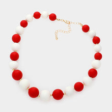 Load image into Gallery viewer, Red Game Day Beaded Necklace
