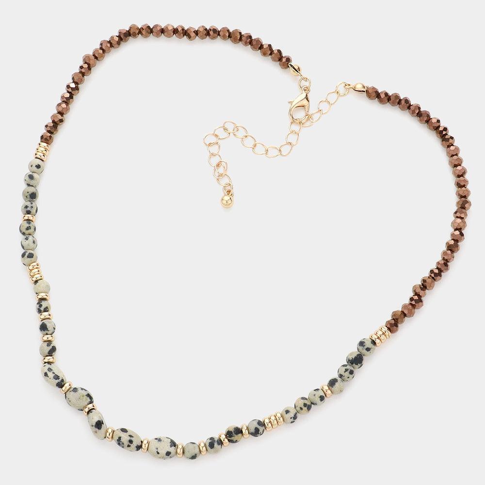 Black Semi Precious Stone Faceted Beaded Necklace - Jewelry Store by Erik Rayo
