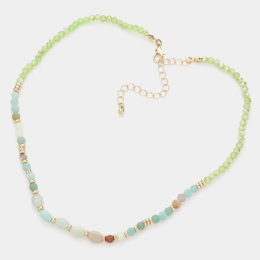 Gold Semi Precious Stone Faceted Beaded Necklace - Jewelry Store by Erik Rayo