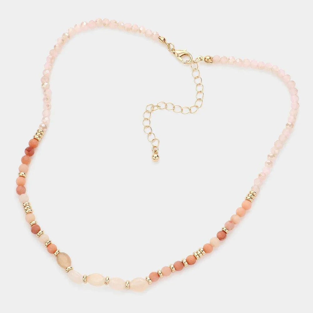 Gold Semi Precious Stone Faceted Beaded Necklace - Jewelry Store by Erik Rayo