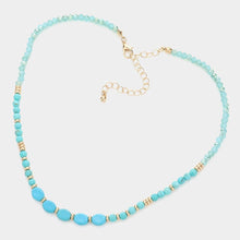 Load image into Gallery viewer, Turquoise Semi Precious Stone Faceted Beaded Necklace

