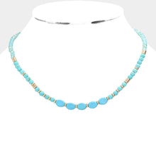 Load image into Gallery viewer, Turquoise Semi Precious Stone Faceted Beaded Necklace
