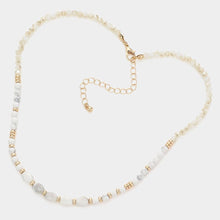 Load image into Gallery viewer, White Semi Precious Stone Faceted Beaded Necklace
