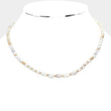 Load image into Gallery viewer, White Semi Precious Stone Faceted Beaded Necklace

