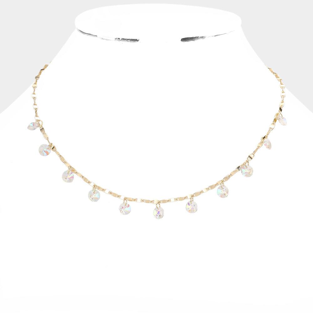 Round Bead Station Necklace