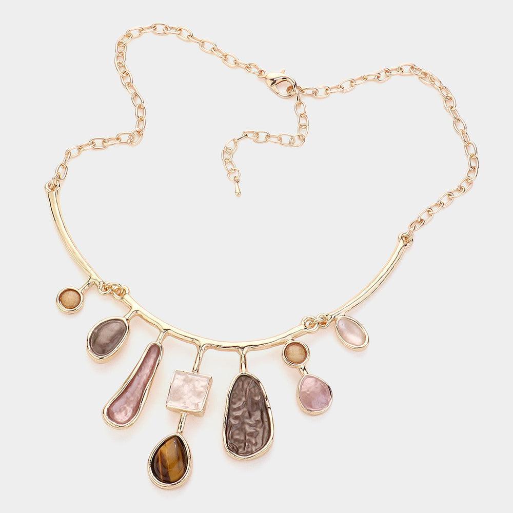 Brown Abstract Colored Cluster Decor Necklace - Jewelry Store by Erik Rayo