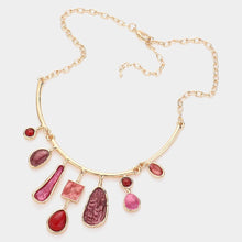Load image into Gallery viewer, Red Abstract Colored Cluster Decor Necklace
